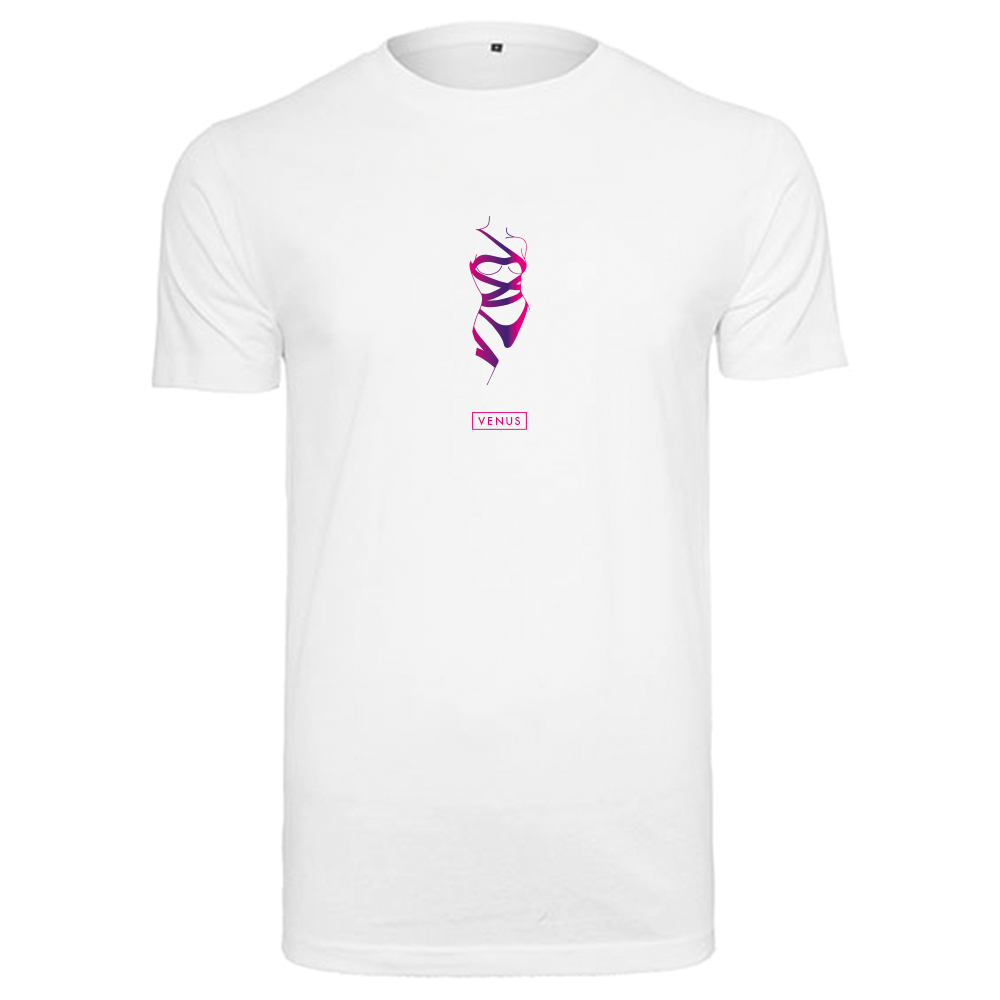 VENUS T-Shirt "Silhouette" - Weiß/Pink