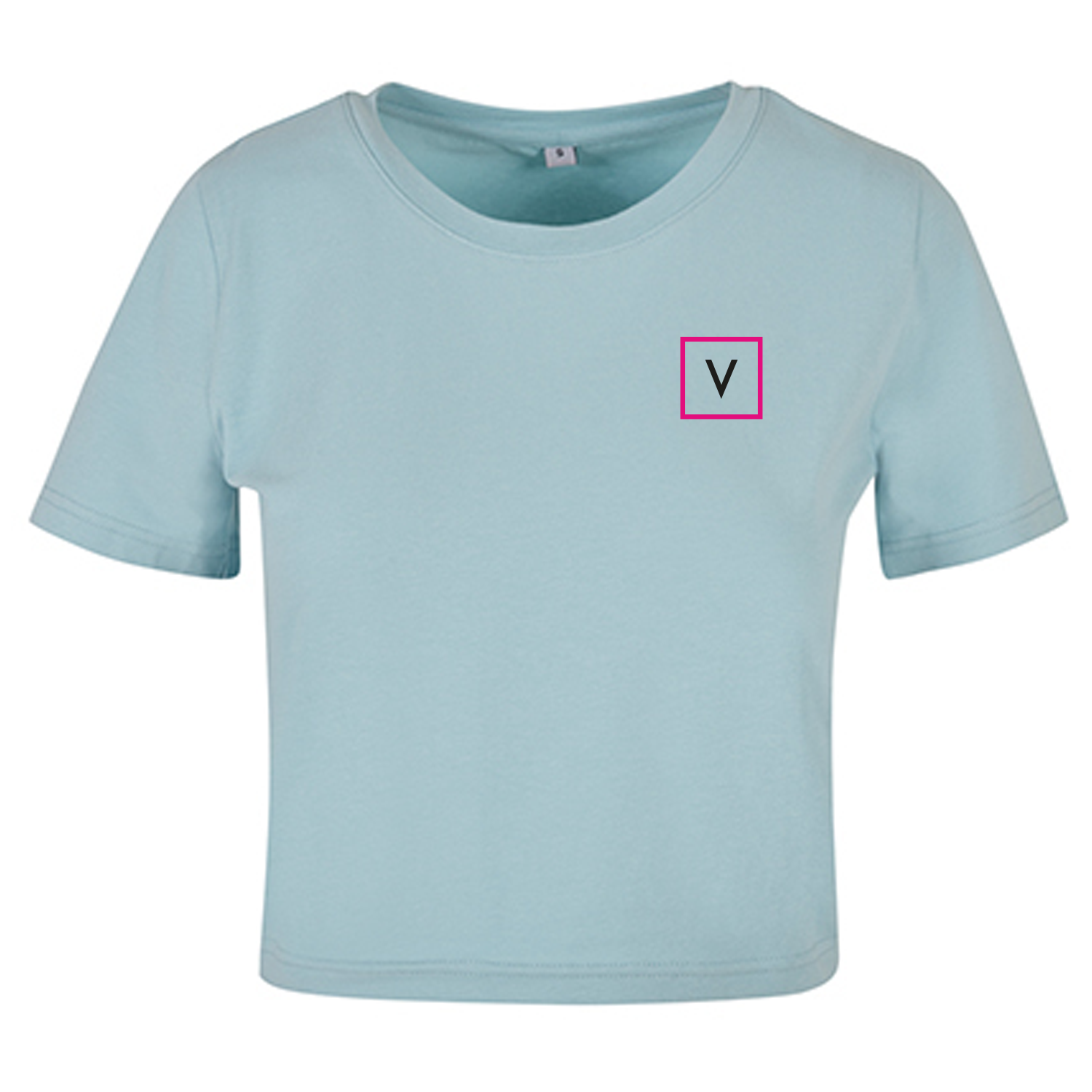 VENUS Girl's Cropped Top "V" - Ocean Blue/Schwarz/Pink