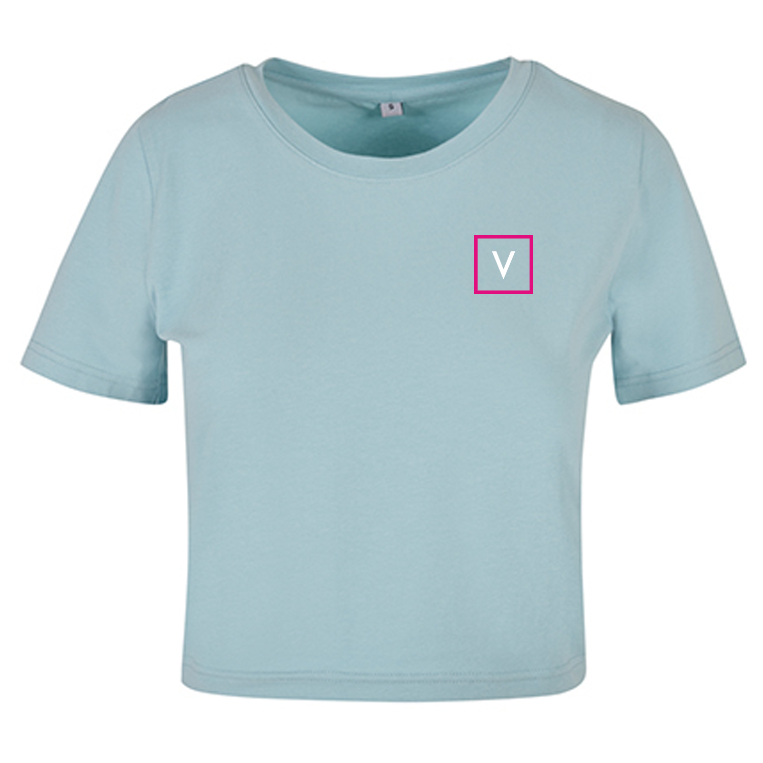VENUS Girl's Cropped Top "V" - Ocean Blue/Weiß/Pink