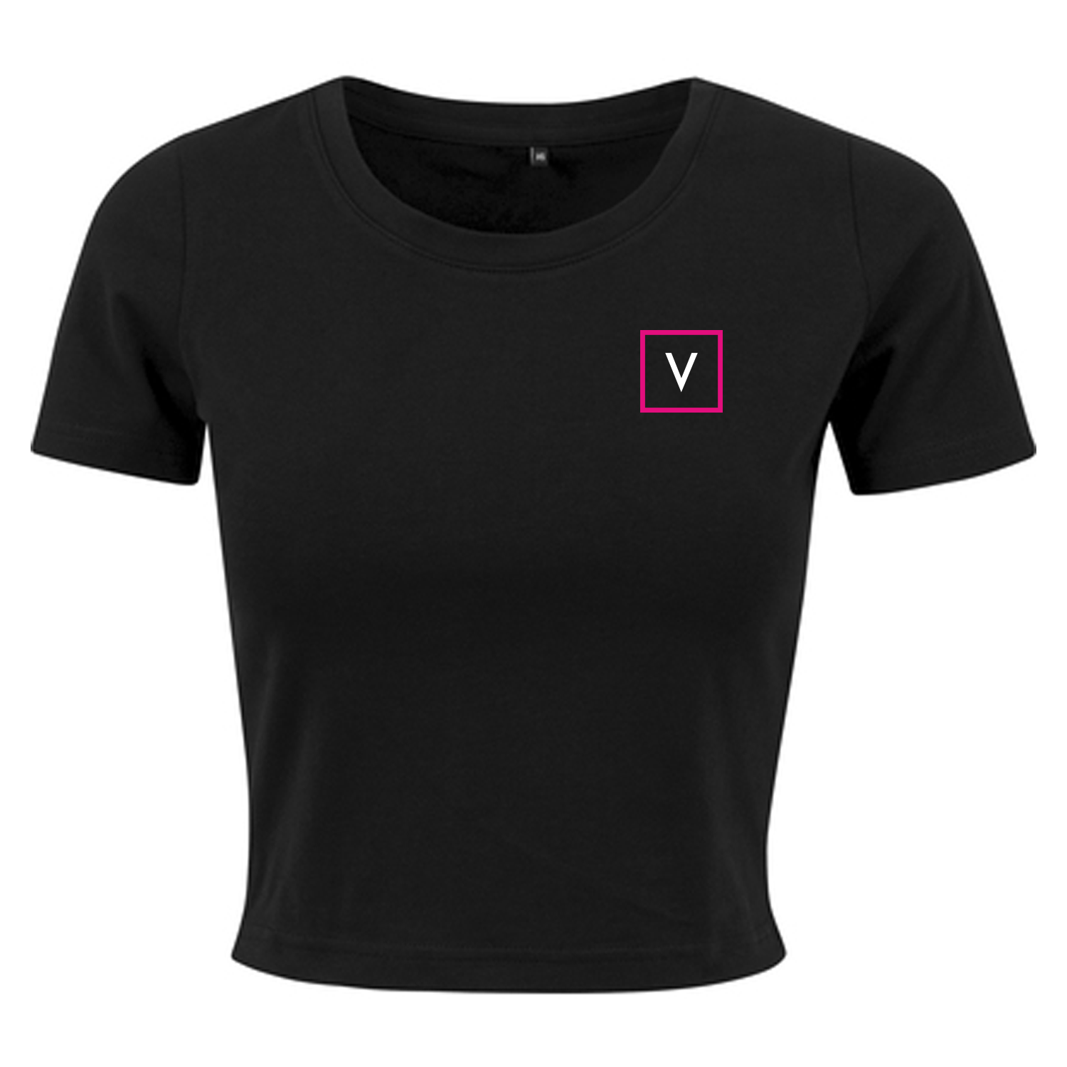 VENUS Girl's Cropped Top "V" - Schwarz/Weiß/Pink