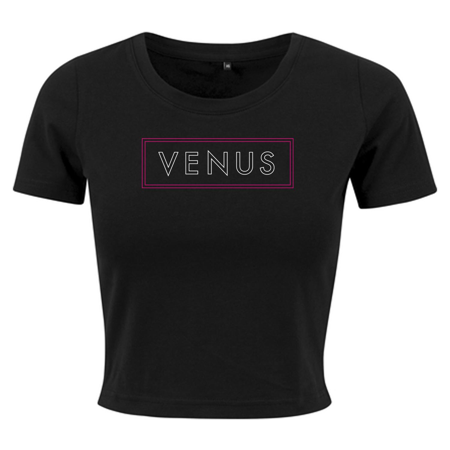 VENUS Girl's Cropped Top Logo - Schwarz/Weiß/Pink