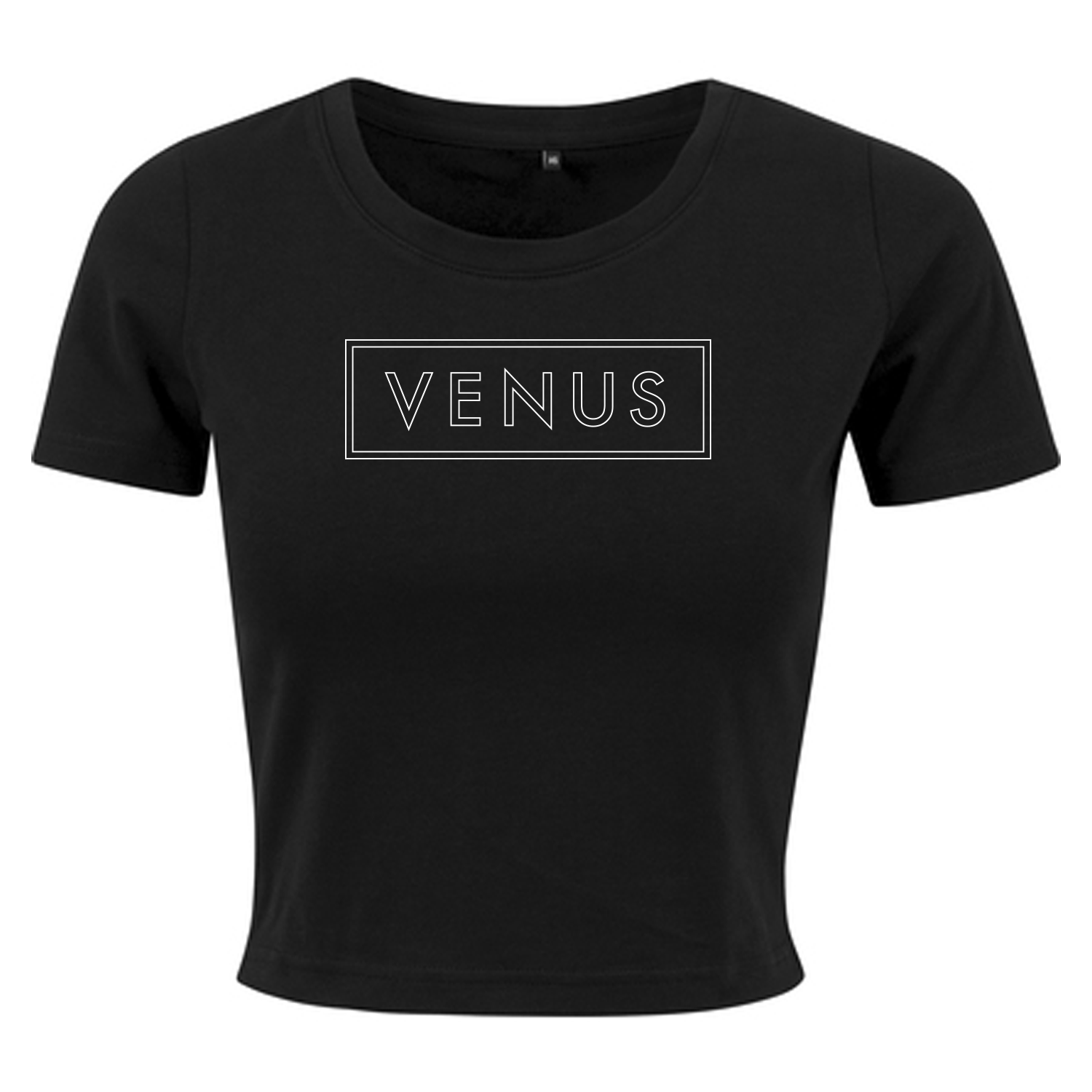 VENUS Girl's Cropped Top Logo - Schwarz/Weiß/Weiß