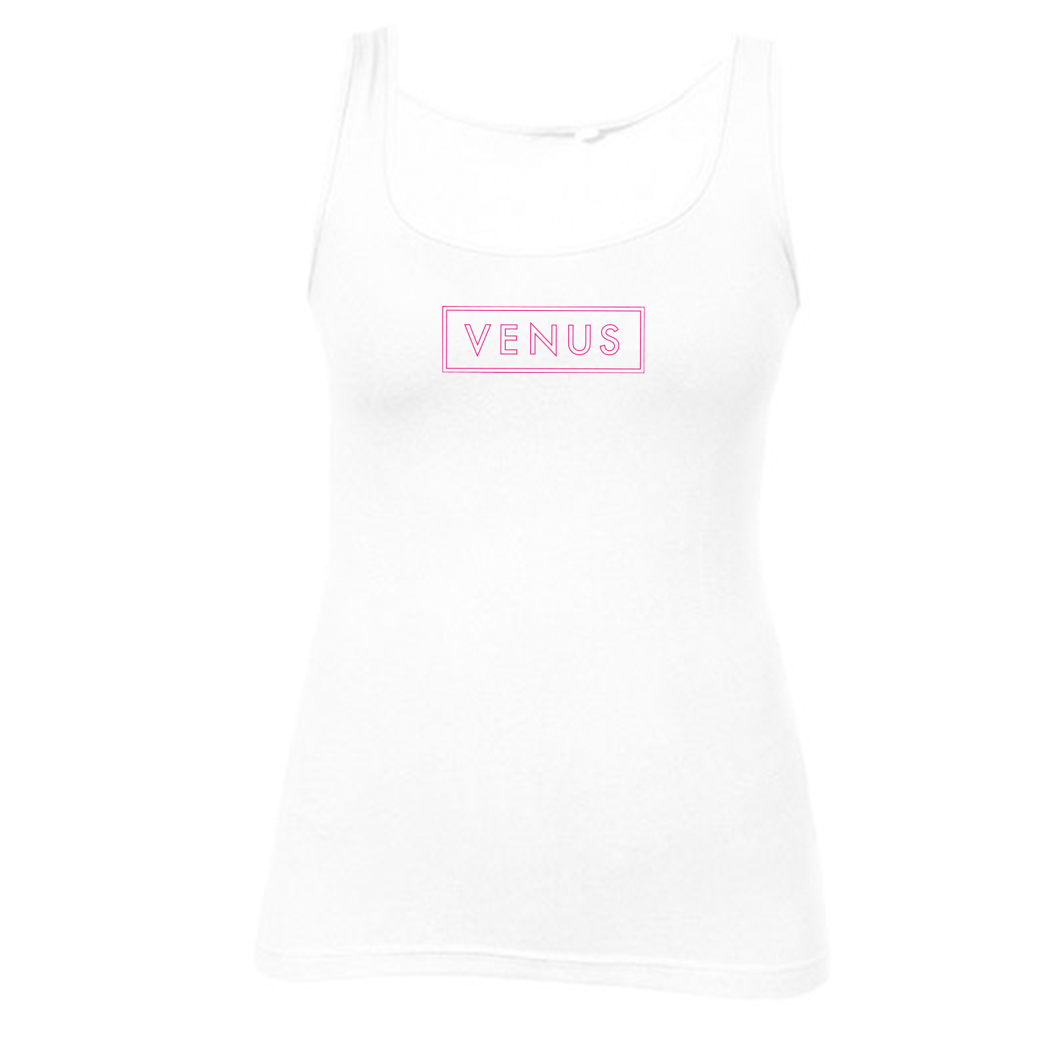 VENUS Girl's Tank Top Logo - Weiß/Pink/Pink